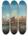 Triptych art skateboard deck of Carlo Grubacs The Molo by Carlo Grubacs (1812-1870)