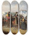 Triptych art skateboard deck of Manuel Cabral Aguado Bejarano At The Seville Fair by Manuel Cabral Aguado Bejarano (1827-1891)
