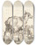 Triptych art skateboard deck of Marcus De Bye Tissende Gimmer by Marcus de Bye (1638-1688)