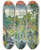 Triptych art skateboard deck of Louis Valtat Le Jardin De La Maison Au Toit Rouge by Louis Valtat (1869-1952)