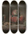 Triptych art skateboard deck of Jean Simon Chardin Still Life With Peaches A Silver Goblet Grapes And Walnuts by Jean Simeon Chardin (1699-1779)