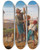 Triptych art skateboard deck of Wilhelm Richter Bauernkinder Vor Den Toren Von Florenz by Wilhelm Richter (1824-1892)