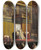Triptych art skateboard deck of Jean Auguste Dominique Ingres Pope Pius Vii In The Sistine Chapel by Jean Auguste Dominique Ingres (1780-1867)