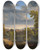 Triptych art skateboard deck of Jeanjosephxavier Bidauld A View Of Vietri Near The Sea In The Gulf Of Salerno With Capri In The Background by Jean Joseph Xavier Bidauld (1758-1846)