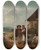 Triptych art skateboard deck of Wojciech Gerson In Front Of A Manor House by Wojciech Gerson (1831-1901)