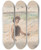 Triptych art skateboard deck of Tadeusz Makowski Letter To Maria Mickiewiczwna With A Drawing Selfportrait Of The Artist Bathing In The by Tadeusz Makowski (1882-1932)