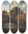 Triptych art skateboard deck of Jacob Van Ruisdael Wooden Marsh Landscape With Dead Tree by Jacob Van Ruisdael (1628-1682)