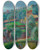 Triptych art skateboard deck of William James Glackens Terraces South Of France by William James Glackens (1870-1938)