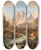 Triptych art skateboard deck of Matthias Rudolf Toma A Painter By A Mountain Stream by Matthias Rudolf Toma (1792-1869)