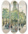 Triptych art skateboard deck of Jean Franois Raffalli Fillettesdevant Saint Germain Lauxerrois by Jean Francois Raffaelli (1850-1924)