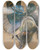 Triptych art skateboard deck of Edgar Degas Danseuse Rajustant Son Chausson by Edgar Degas (1834-1917)