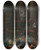 Triptych art skateboard deck of Peeter Gijsels Still Life With Vegetables Before A Draped Overturned Plinth By An Ornamental Fountain by Peeter Gijsels (1621-1690)