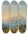 Triptych art skateboard deck of Markus Pernhart A View Of Triglav by Markus Pernhart (1824-1871)