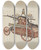 Triptych art skateboard deck of Hans Mangelsdorf Hand Powered Fire Pump by Hans Mangelsdorf