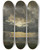 Triptych art skateboard deck of Johan Christian Dahl Cloud Study Over The Elbe With Poplars by Johan Christian Dahl (1788-1857)