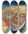 Triptych art skateboard deck of Felix Nussbaum Fischerboote Am Strand by Felix Nussbaum (1904-1944)