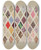 Triptych art skateboard deck of Edith Magnette Patches Of Diamond Patchwork Quilt by Edith Magnette (20-)