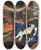 Triptych art skateboard deck of Max Beckmann Majong Und Chilly Hunde by Max Beckmann (1884-1950)