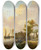 Triptych art skateboard deck of Jan Van Os Peasants Unloading Cargo by Jan Van Os (1744-1808)