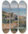Triptych art skateboard deck of Pierreauguste Renoir View Of The Seacoast Near Wargemont In Normandy by Pierre-Auguste Renoir (1841-1919)