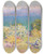 Triptych art skateboard deck of John Peter Russell In The Morning Alpes Maritimes From Antibes by John Peter Russell (1858-1930)