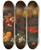 Triptych art skateboard deck of Bartolomeo Bimbi Pears Apricots Cherries And Plums by Bartolomeo Bimbi