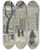 Triptych art skateboard deck of Paul Fischer Kongens Nytorv Copenhagen In Winter by Paul Fischer (1860-1934)