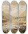 Triptych art skateboard deck of John Gully Upriver Scene Wanganui by John Gully (1819-1888)