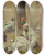 Triptych art skateboard deck of Eugne Girardet Mending by Eugene Girardet (1853-1907)