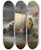 Triptych art skateboard deck of Andreas Achenbach Fischerboot Auf Strmischer See by Andreas Achenbach (1815-1910)