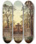 Triptych art skateboard deck of Ferdinand Knab At The Castle Grounds by Ferdinand Knab (1834-1902)
