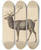 Triptych art skateboard deck of Peter Rindisbacher European Elk by Peter Rindisbacher (1806-1834)