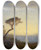 Triptych art skateboard deck of Flix Ziem Pin Parasol Lembouchure Du Bosphore by Felix Ziem (1821-1911)