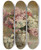 Triptych art skateboard deck of Gaston Lecreux Fleurs_1 by Gaston Lecreux (1846-1914)