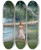 Triptych art skateboard deck of John La Farge Girls Carrying A Canoevaiala In Samoa by John La Farge (1835-1910)