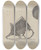 Triptych art skateboard deck of Yolande Delasser Strainer With Funnel by Yolande Delasser (1935)