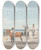 Triptych art skateboard deck of Wilhelm Von Kobell Horsemen Near Munich by Wilhelm von Kobell (1766-1853)
