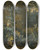 Triptych art skateboard deck of Dirk Maas Thistles Dockand Other Forestfloor Plants In A Parkland Setting With Frogs Butterflies And Snails by Dirk Maas (1659-1717)