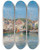 Triptych art skateboard deck of Julien Gustave Gagliardini The Harbour Of Cassis At The Cte Dazur by Julien Gustave Gagliardini (1846-1927)