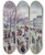 Triptych art skateboard deck of Maximilien Luce Paris Le Pont De Larchevch by Maximilien Luce (1858-1941)