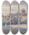 Triptych art skateboard deck of Gustave Cariot Fte Du 14 Juillet 1920 Chlonssurmarne by Gustave Cariot (1872-1950)