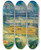 Triptych art skateboard deck of George Wesley Bellows Clouds And Meadow by George Wesley Bellows (1882-1925)