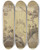 Triptych art skateboard deck of Jacob De Wit Apollo Umgeben Von Bacchus Ceres Flora Und Anderen Gottheiten by Jacob de Wit (1695-1754)