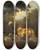 Triptych art skateboard deck of Dirck Van Bergen Cattle At The Watering Place by Dirck Van Bergen (1645-1690)