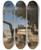Triptych art skateboard deck of Charles Thodore Frre Au Caf by Charles Theodore Frere (1814-1888)