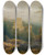 Triptych art skateboard deck of August Piepenhagen Das Bergschloss by August Piepenhagen (1791-1868)