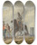 Triptych art skateboard deck of Peter Von Hess Three Armed Riders Escorting Prisoners Near Reims by Peter Von Hess (1792-1871)