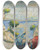 Triptych art skateboard deck of Paul Czanne Le Meurtre Dans La Ravine by Paul Cezanne (1839-1906)