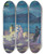 Triptych art skateboard deck of Daro De Regoyos The Concha Nighttime by Daro de Regoyos (1857-1913)