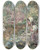 Triptych art skateboard deck of Edward Atkinson Hornel The Lake Woods by Edward Atkinson Hornel (1864-1933)